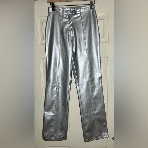 NWOT Y2K Rave4Real Silver Rave Retro Metallic Womens Pants Girl’s Night Out Sz 6 - Picture 6 of 10